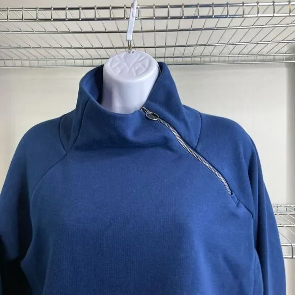 Athleta Women's Stretchy Blue Athleisure Side Zip Long Pullover Top Size S - Picture 7 of 12